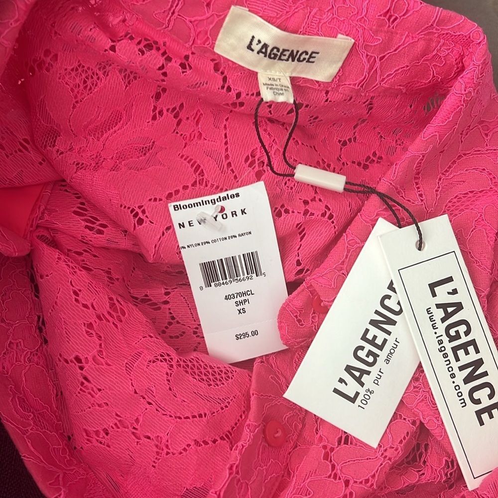 L’Agence Jenica Lace Blouse, Pink, NWT, Size XS - Picture 11 of 14